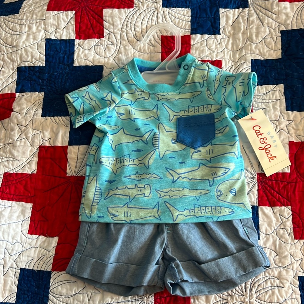 NWT Cat & Jack Newborn 2 Piece Set